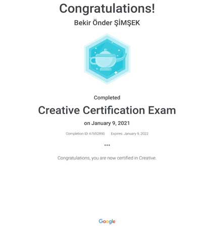 Creative Certification Exam