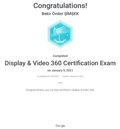 Display - Video 360 Certification Exam